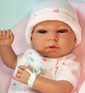 Realistická panenka miminko s dudlíkem Arias® Fany se zavinovačkou 40 cm